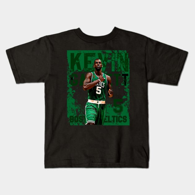 kevin garnett || boston celtics Kids T-Shirt by Aloenalone